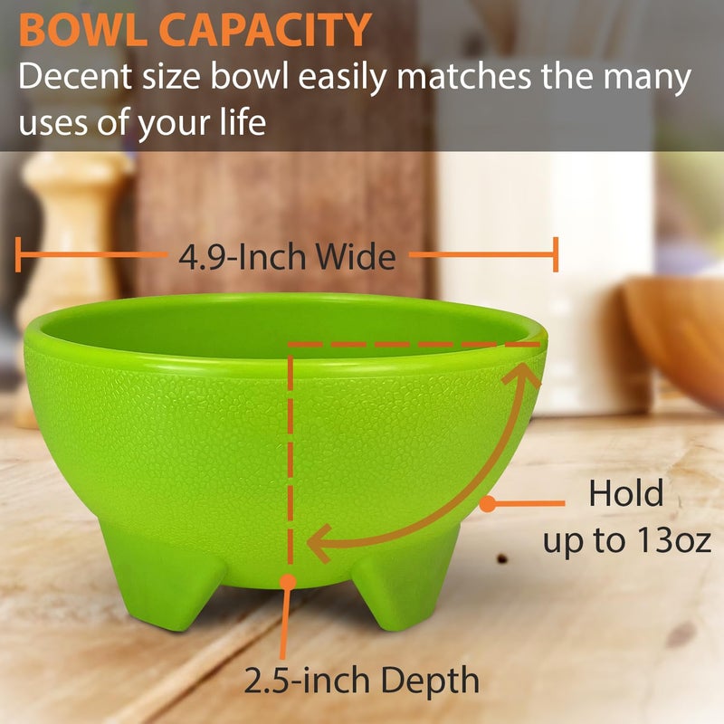 KSEV Salsa Bowls â€“ 6 Pack (Multi Color), 13oz BPA FREE Small Bowl Unbreakable Mexican Molcajete Chip Guacamole, Serving Dish, Sauce Cup, Side bowl, Snack, Chips, Dip, Nuts, Candy, Ice Cream, Party Use - Image 2